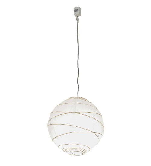 Meyda Lighting Papier 14" Lantern Pendant Light With White Paper Shade