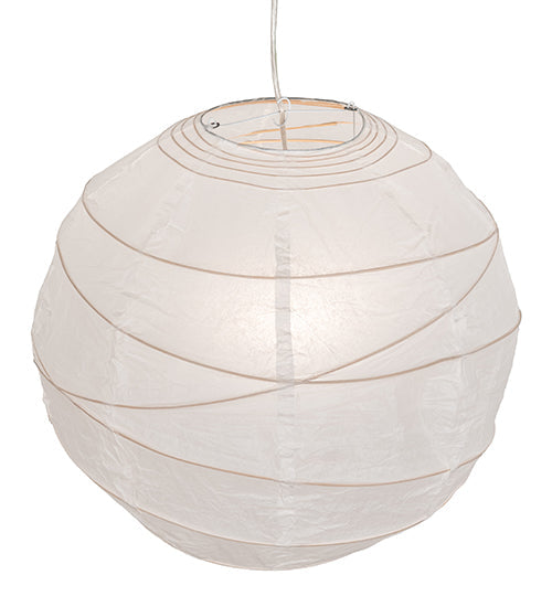 Meyda Lighting Papier 19" Extreme Chrome Lantern Pendant Light With White Textrene Shade