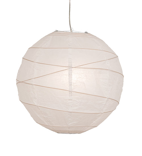 Meyda Lighting Papier 19" Extreme Chrome Lantern Pendant Light With White Textrene Shade
