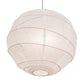 Meyda Lighting Papier 19" Extreme Chrome Lantern Pendant Light With White Textrene Shade