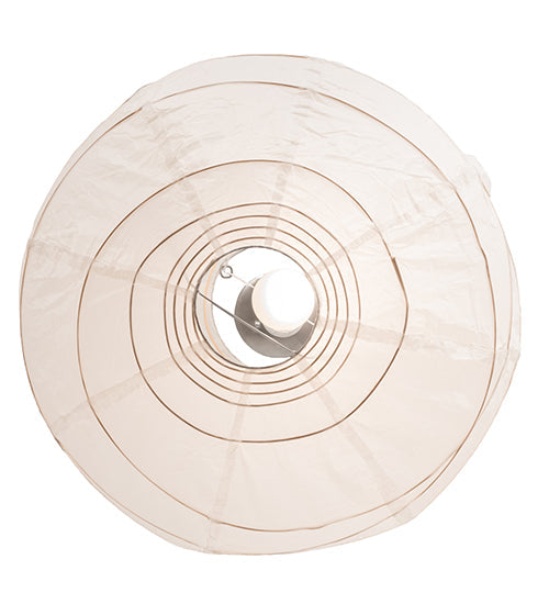 Meyda Lighting Papier 19" Extreme Chrome Lantern Pendant Light With White Textrene Shade