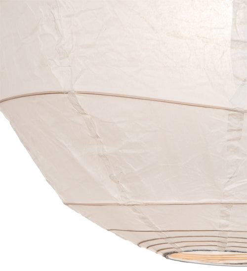 Meyda Lighting Papier 19" Extreme Chrome Lantern Pendant Light With White Textrene Shade