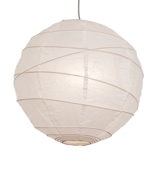 Meyda Lighting Papier 19" Extreme Chrome Lantern Pendant Light With White Textrene Shade