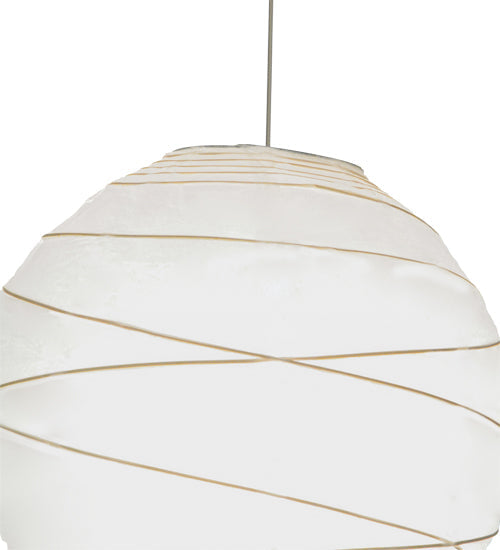 Meyda Lighting Papier 19" Lantern Pendant Light With White Paper Shade