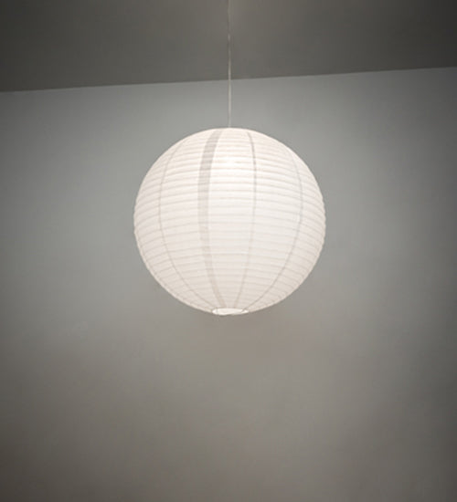 Meyda Lighting Papier 30" Lantern Pendant Light With White Paper Shade
