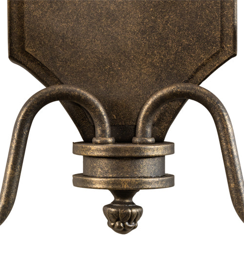 Meyda Lighting Paquita 12" 2-Light Dark Smoke Wall Sconce With Ivory Faux Candlelight