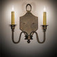 Meyda Lighting Paquita 12" 2-Light Dark Smoke Wall Sconce With Ivory Faux Candlelight