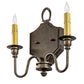 Meyda Lighting Paquita 12" 2-Light Dark Smoke Wall Sconce With Ivory Faux Candlelight
