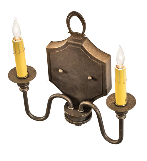 Meyda Lighting Paquita 12" 2-Light Dark Smoke Wall Sconce With Ivory Faux Candlelight