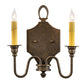 Meyda Lighting Paquita 12" 2-Light Dark Smoke Wall Sconce With Ivory Faux Candlelight