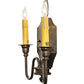 Meyda Lighting Paquita 12" 2-Light Dark Smoke Wall Sconce With Ivory Faux Candlelight