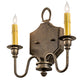 Meyda Lighting Paquita 12" 2-Light Dark Smoke Wall Sconce With Ivory Faux Candlelight