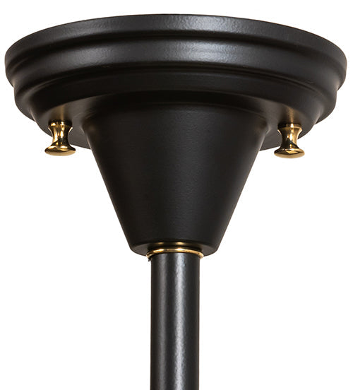 Meyda Lighting Paramount 10" Solar Black & Polished Brass Pendant Light With White Shade Glass