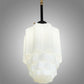 Meyda Lighting Paramount 10" Solar Black & Polished Brass Pendant Light With White Shade Glass