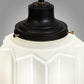 Meyda Lighting Paramount 10" Solar Black & Polished Brass Pendant Light With White Shade Glass