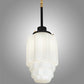 Meyda Lighting Paramount 10" Solar Black & Polished Brass Pendant Light With White Shade Glass