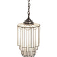 Meyda Lighting Paramount 12" Antique Iron Gate Pendant Light With White Art Shade Glass