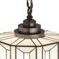 Meyda Lighting Paramount 12" Antique Iron Gate Pendant Light With White Art Shade Glass
