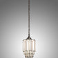 Meyda Lighting Paramount 12" Light Craftsman Brown Pendant Light With White Art Shade Glass