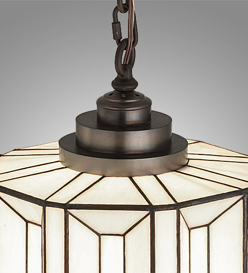 Meyda Lighting Paramount 12" Light Craftsman Brown Pendant Light With White Art Shade Glass