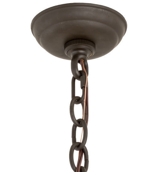 Meyda Lighting Paramount 12" Light Craftsman Brown Pendant Light With White Art Shade Glass