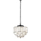Meyda Lighting Paramount 18" Antique Iron Gate Flush Mount Light With White Art Shade Glass