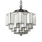 Meyda Lighting Paramount 18" Antique Iron Gate Flush Mount Light With White Art Shade Glass