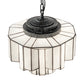 Meyda Lighting Paramount 18" Antique Iron Gate Flush Mount Light With White Art Shade Glass