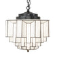 Meyda Lighting Paramount 18" Antique Iron Gate Flush Mount Light With White Art Shade Glass