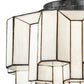 Meyda Lighting Paramount 18" Antique Iron Gate Flush Mount Light With White Art Shade Glass