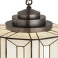 Meyda Lighting Paramount 18" Antique Iron Gate Pendant Light With White Art Shade Glass