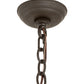 Meyda Lighting Paramount 18" Antique Iron Gate Pendant Light With White Art Shade Glass