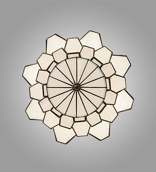 Meyda Lighting Paramount 18" Light Craftsman Brown Pendant Light With White Art Shade Glass