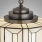 Meyda Lighting Paramount 18" Light Craftsman Brown Pendant Light With White Art Shade Glass