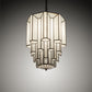 Meyda Lighting Paramount 18" Nickel Pendant Light With White Art Shade Glass