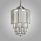 Meyda Lighting Paramount 18" Nickel Pendant Light With White Art Shade Glass