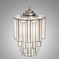 Meyda Lighting Paramount 18" Nickel Pendant Light With White Art Shade Glass