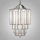Meyda Lighting Paramount 18" Nickel Pendant Light With White Art Shade Glass