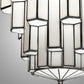 Meyda Lighting Paramount 18" Nickel Pendant Light With White Art Shade Glass