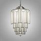 Meyda Lighting Paramount 18" Nickel Pendant Light With White Art Shade Glass