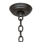 Meyda Lighting Paramount 24" 8-Light Blackened Brass Pendant Light With White Art Shade Glass