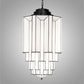 Meyda Lighting Paramount 24" 8-Light Blackened Brass Pendant Light With White Art Shade Glass