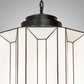 Meyda Lighting Paramount 24" 8-Light Blackened Brass Pendant Light With White Art Shade Glass
