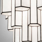 Meyda Lighting Paramount 24" 8-Light Blackened Brass Pendant Light With White Art Shade Glass