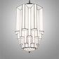 Meyda Lighting Paramount 24" 8-Light Blackened Brass Pendant Light With White Art Shade Glass