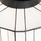 Meyda Lighting Paramount 24" Antique Iron Gate Flush Mount Light With White Art Shade Glass