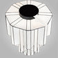 Meyda Lighting Paramount 24" Antique Iron Gate Flush Mount Light With White Art Shade Glass