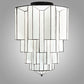 Meyda Lighting Paramount 24" Antique Iron Gate Flush Mount Light With White Art Shade Glass