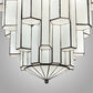 Meyda Lighting Paramount 24" Antique Iron Gate Flush Mount Light With White Art Shade Glass