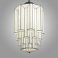 Meyda Lighting Paramount 24" Blackened Brass Pendant Light With White Art Shade Glass